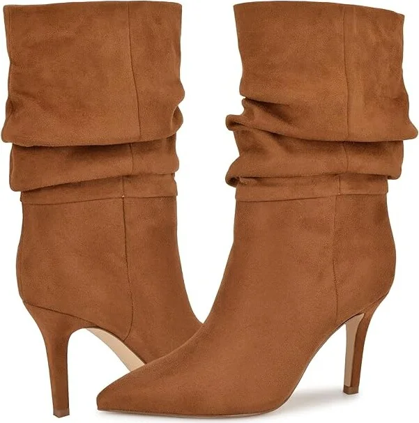Nine West Slouch Women's Boots Cognac : 10 M, Leather