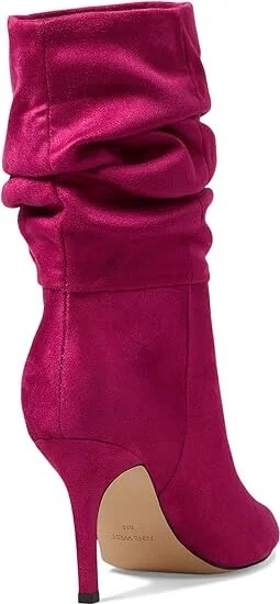 Nine West Slouch Women's Boots Dark Pink : 7.5 M, Leather - Image 4