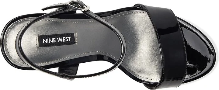 Nine West Solas Women's Wedge Shoes Black Patent : 9 M, Leather/Rubber - Image 2