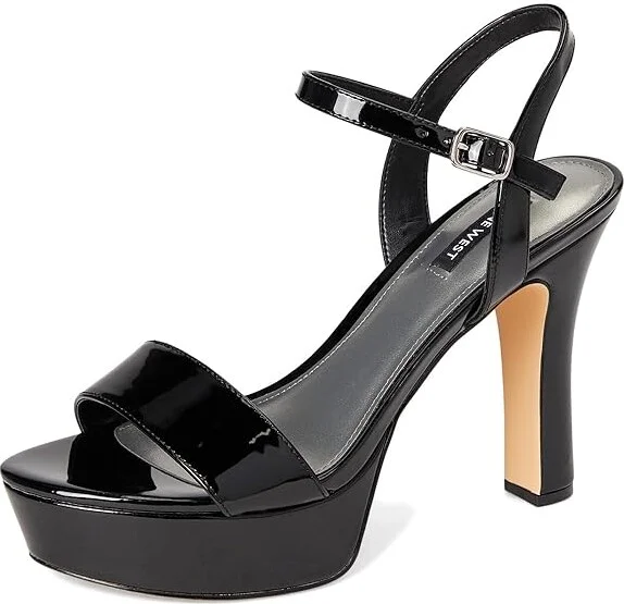 Nine West Solas Women's Wedge Shoes Black Patent : 9 M, Leather/Rubber - Image 5
