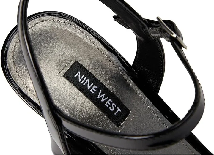 Nine West Solas Women's Wedge Shoes Black Patent : 9 M, Leather/Rubber - Image 7