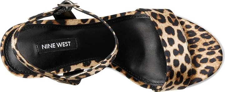 Nine West Solas Women's Wedge Shoes Leopard Satin : 6.5 M, Leather/Rubber - Image 2