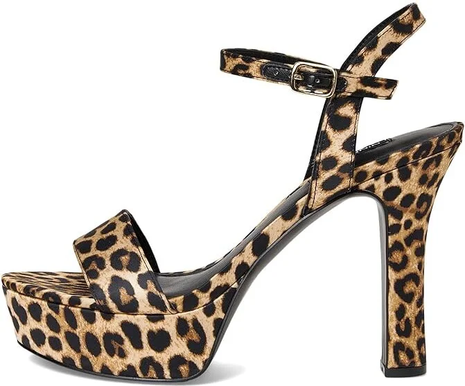 Nine West Solas Women's Wedge Shoes Leopard Satin : 6.5 M, Leather/Rubber - Image 6