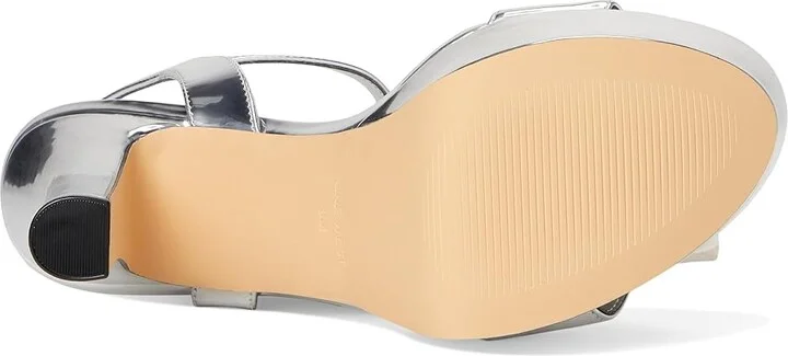 Nine West Solas Women's Wedge Shoes Silver Mirror Metallic : 9.5 M, Leather/Rubber - Image 3