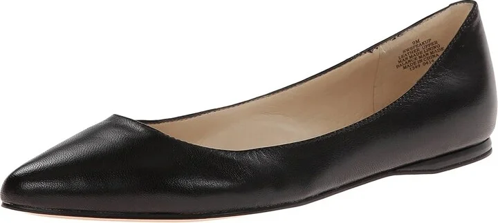 Nine West SpeakUp Flat Women's Dress Flat Shoes Black Leather : 5 M, Leather/Suede/Synthetic - Image 2