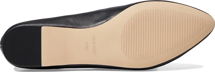 Nine West SpeakUp Flat Women's Dress Flat Shoes Black Leather : 5 M, Leather/Suede/Synthetic - Image 4