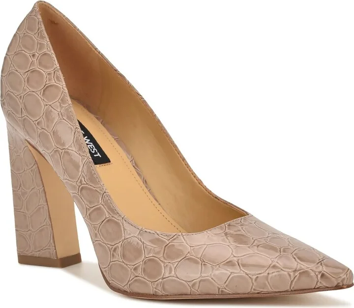 Beige Croc Print Synthetic