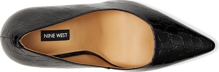 Nine West Tamant Women's Shoes Black Croco Patent : 7.5 M, Synthetic - Image 2