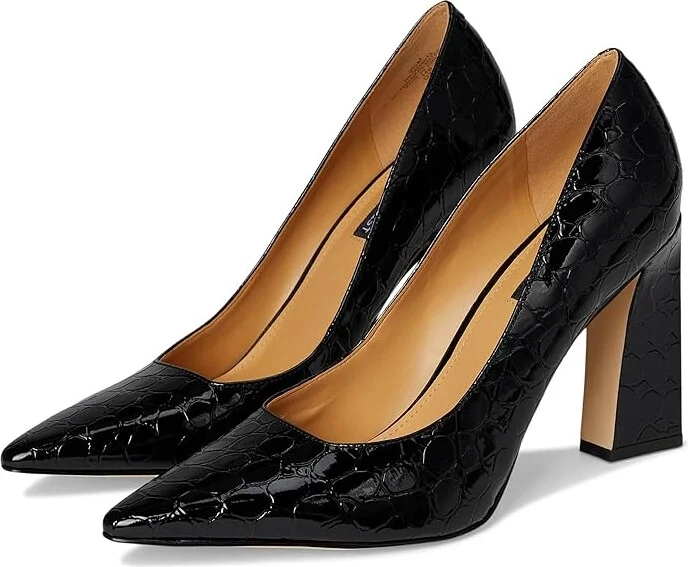 Nine West Tamant Women's Shoes Black Croco Patent : 7.5 M, Synthetic