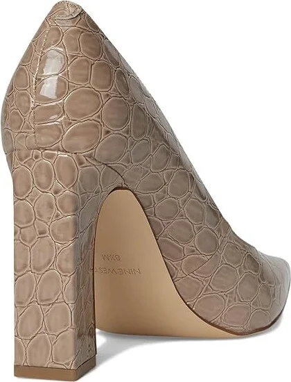 Nine West Tamant Women's Shoes Light Natural Croco Patent : 6 M, Synthetic - Image 4