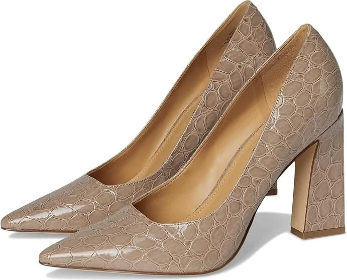 Nine West Tamant Women's Shoes Light Natural Croco Patent : 6 M, Synthetic