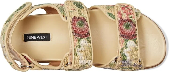 Nine West Tillee Women's Dress Sandals Natural Vintage Floral : 5 M, Leather/Synthetic - Image 2