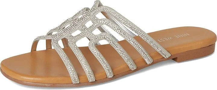 Nine West Timy Women's Dress Sandals Silver : 9.5 M, Synthetic - Image 5