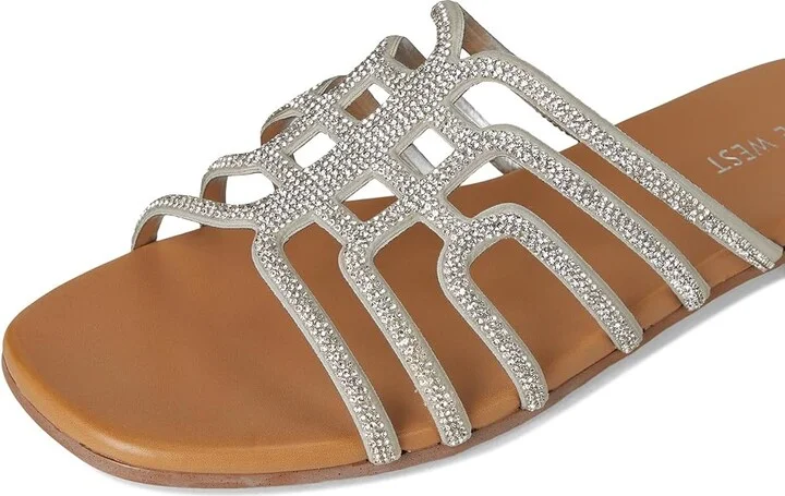 Nine West Timy Women's Dress Sandals Silver : 9.5 M, Synthetic - Image 7