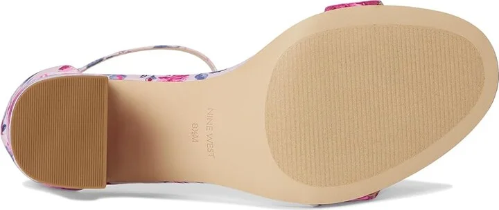 Nine West Toniann Women's Dress Sandals Pink Mystic Garden Print : 8 M, Faux Leather - Image 3