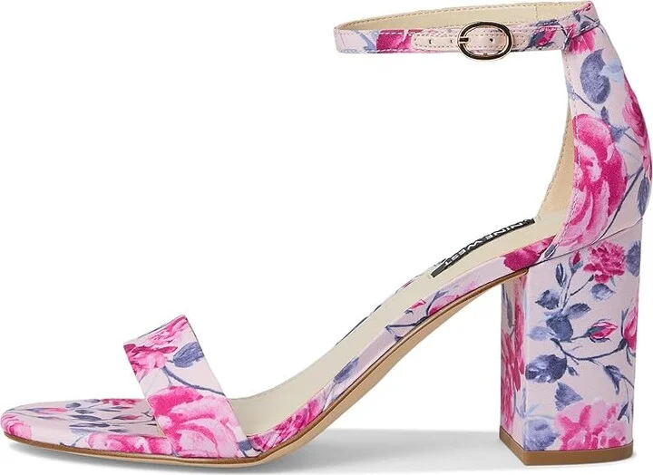 Nine West Toniann Women's Dress Sandals Pink Mystic Garden Print : 8 M, Faux Leather - Image 6