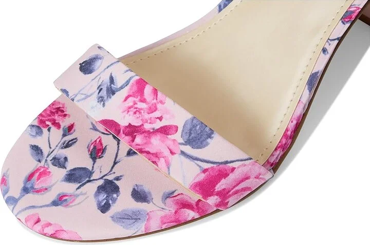 Nine West Toniann Women's Dress Sandals Pink Mystic Garden Print : 8 M, Faux Leather - Image 7