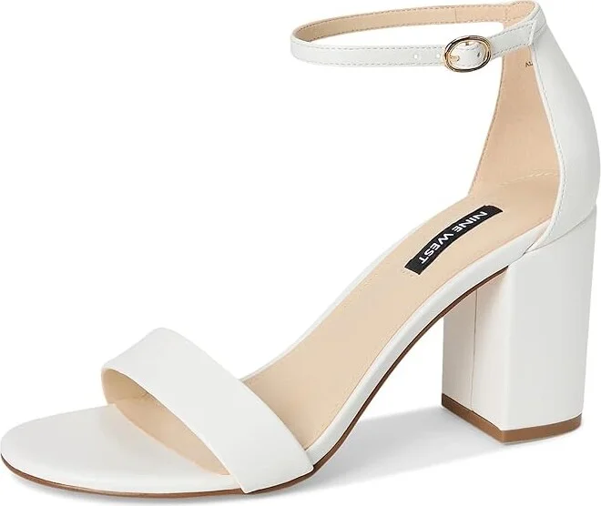 Nine West Toniann Women's Dress Sandals White : 9 M, Leather - Image 5