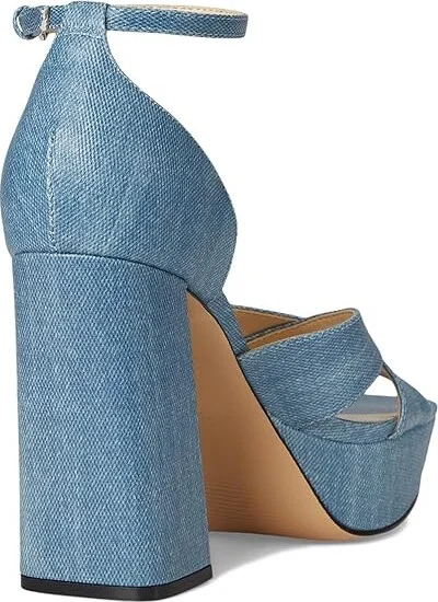 Nine West Vicky Women's Dress Sandals Light Blue Denim : 8.5 M - Image 4