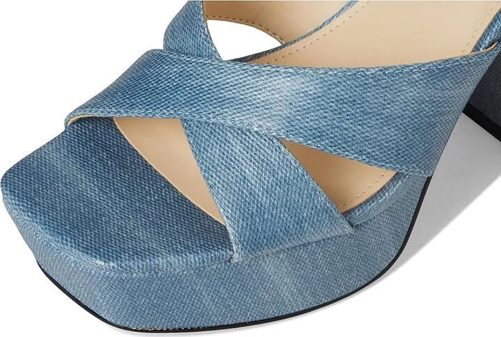 Nine West Vicky Women's Dress Sandals Light Blue Denim : 8.5 M - Image 7