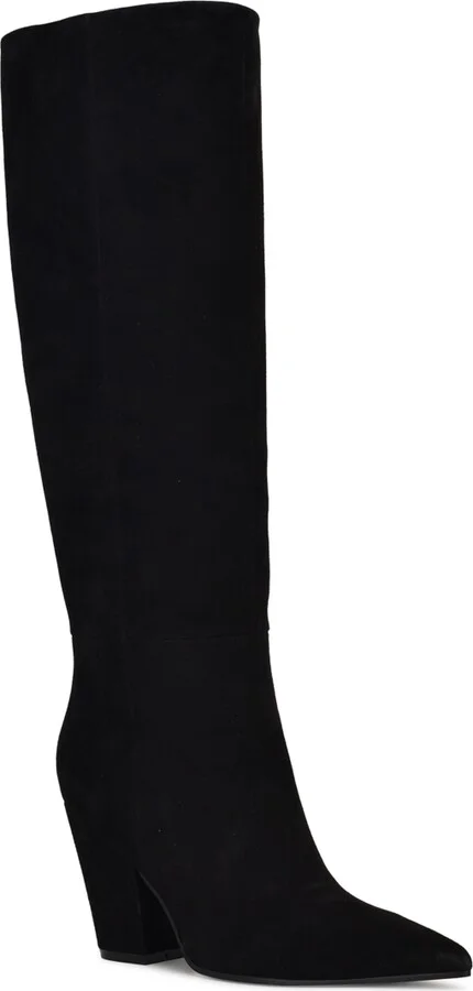 Nine West Women's Adera Wide Calf Tall Pointy Toe Dress Boots