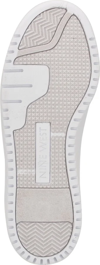 Nine West Women's Aleno Lace-Up Platform Casual Sneakers - White/Silver - Image 4
