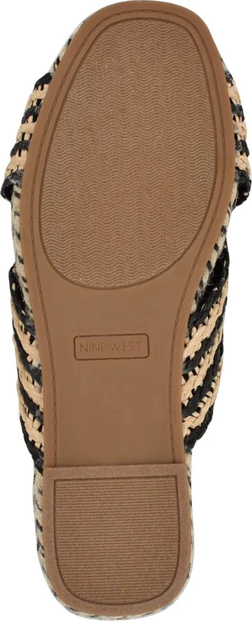 Nine West Women's Animay Woven Slip-On Flat Sandals - Black/Natural - Image 5