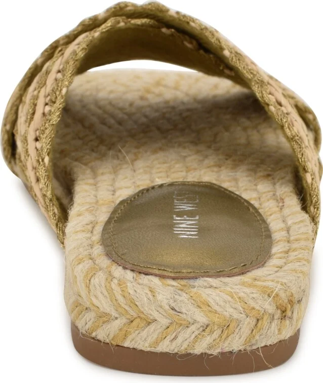 Nine West Women's Animay Woven Slip-On Flat Sandals - Black/Natural - Image 7