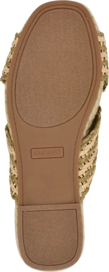 Nine West Women's Animay Woven Slip-On Flat Sandals - Black/Natural - Image 9