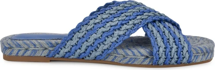 Nine West Women's Animay Woven Slip-On Flat Sandals - Black/Natural - Image 10