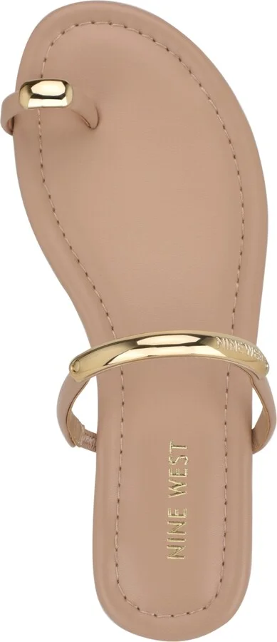 Nine West Women's Balon Strappy Toe Loop Flat Sandals - Image 8