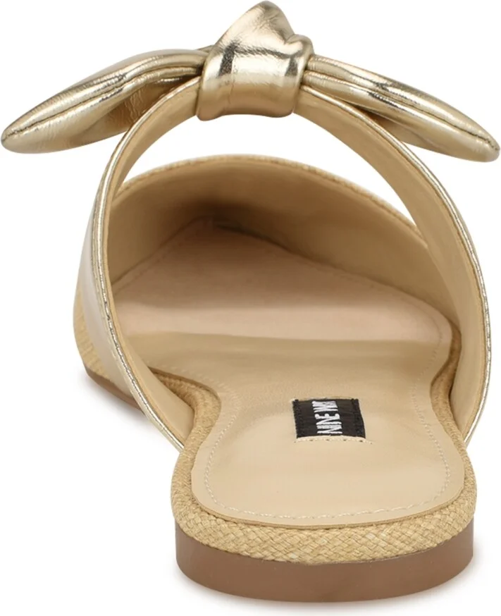 Nine West Women's Bowin Bow Strap Mule Flats - Natural/Gold - Image 3