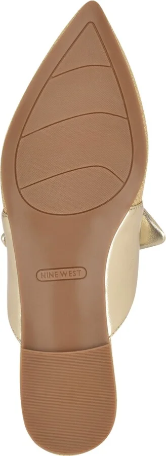 Nine West Women's Bowin Bow Strap Mule Flats - Natural/Gold - Image 5