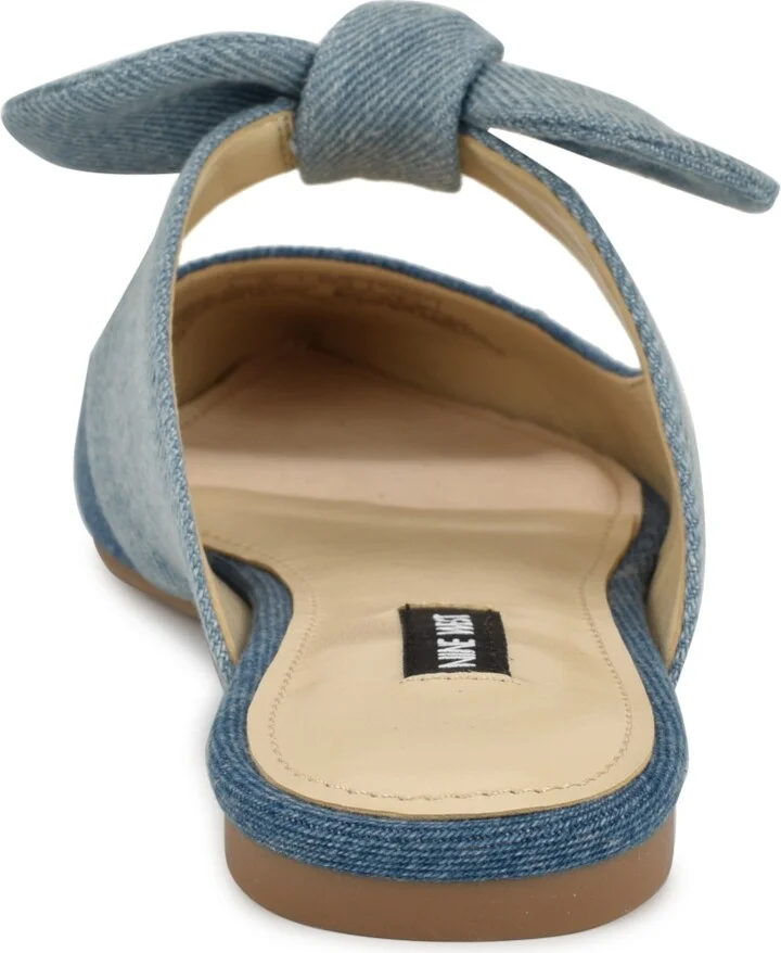 Nine West Women's Bowin Bow Strap Mule Flats - Natural/Gold - Image 7