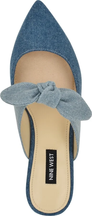 Nine West Women's Bowin Bow Strap Mule Flats - Natural/Gold - Image 8