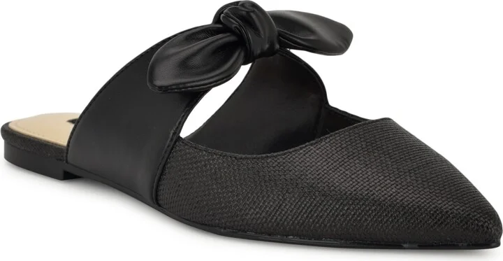 Nine West Women's Bowin Bow Strap Mule Flats - Natural/Gold - Image 11