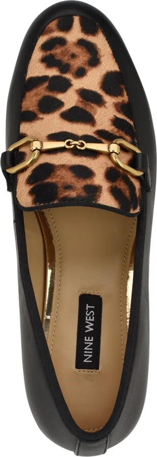 Nine West Women's Brayci Bit Slip-On Loafers - Black/Leopard - Image 4