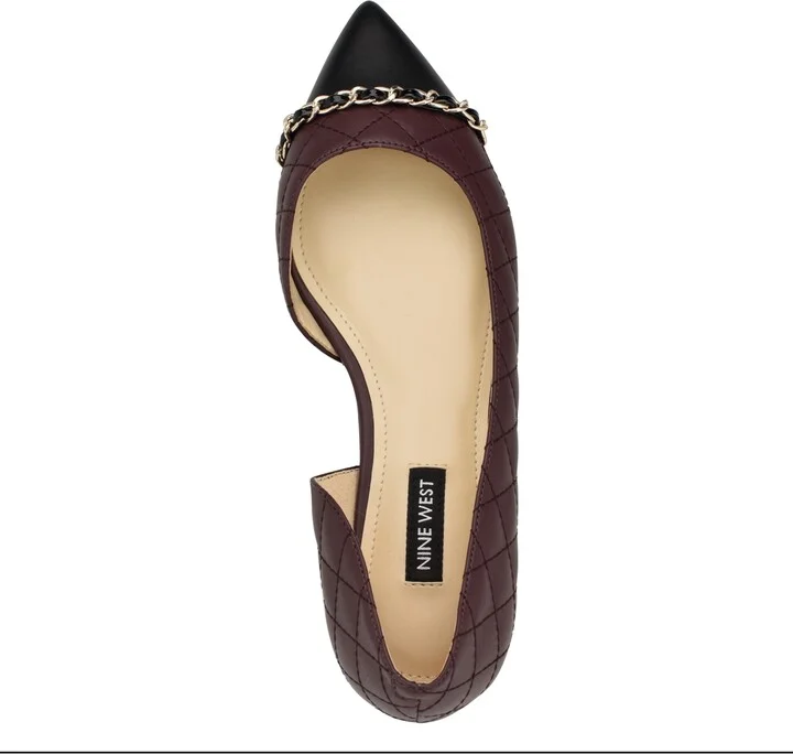 Nine West Women's Breza Slip-On Pointy Toe Dress Flats - Burgundy/Black - Image 4