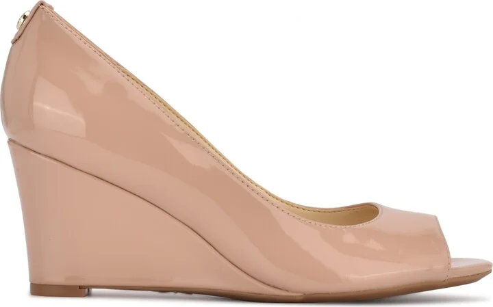 Nine West Women's Cape 9x9 Peep Toe Wedges - Image 7