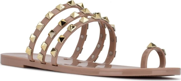 Nine West Women's Cartee Jelly Studded Strappy Sandals