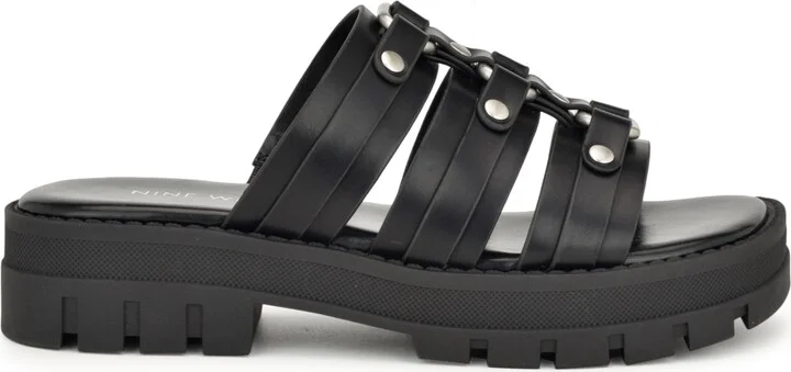 Nine West Women's Cazz Strappy Lug Sole Casual Sandals - Image 6