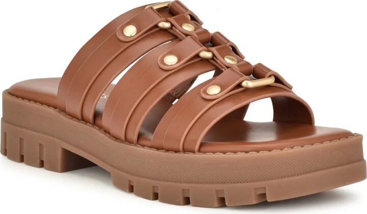 Nine West Women's Cazz Strappy Lug Sole Casual Sandals