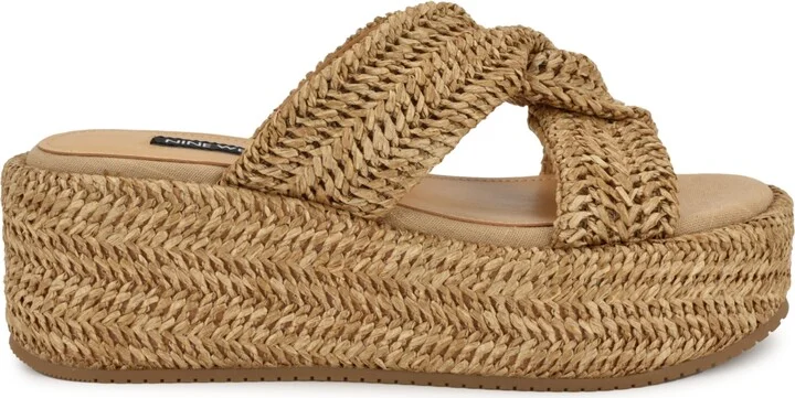 Nine West Women's Cerry Woven Platform Wedge Sandals - Image 7