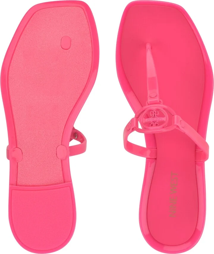 Nine West Women's Dacota T-Strap Square Toe Flat Sandals - Image 6