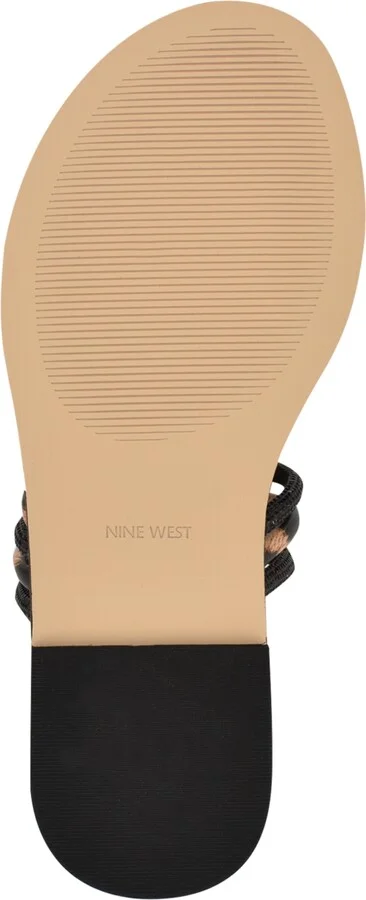 Nine West Women's Dashin Embellished Strappy Flat Sandals - Brown/Silver - Image 10