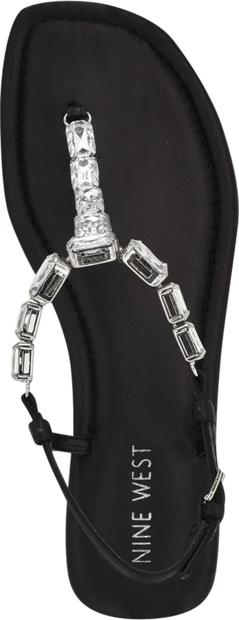 Nine West Women's Dynasti Embellished T-Strap Flat Sandals - Image 4