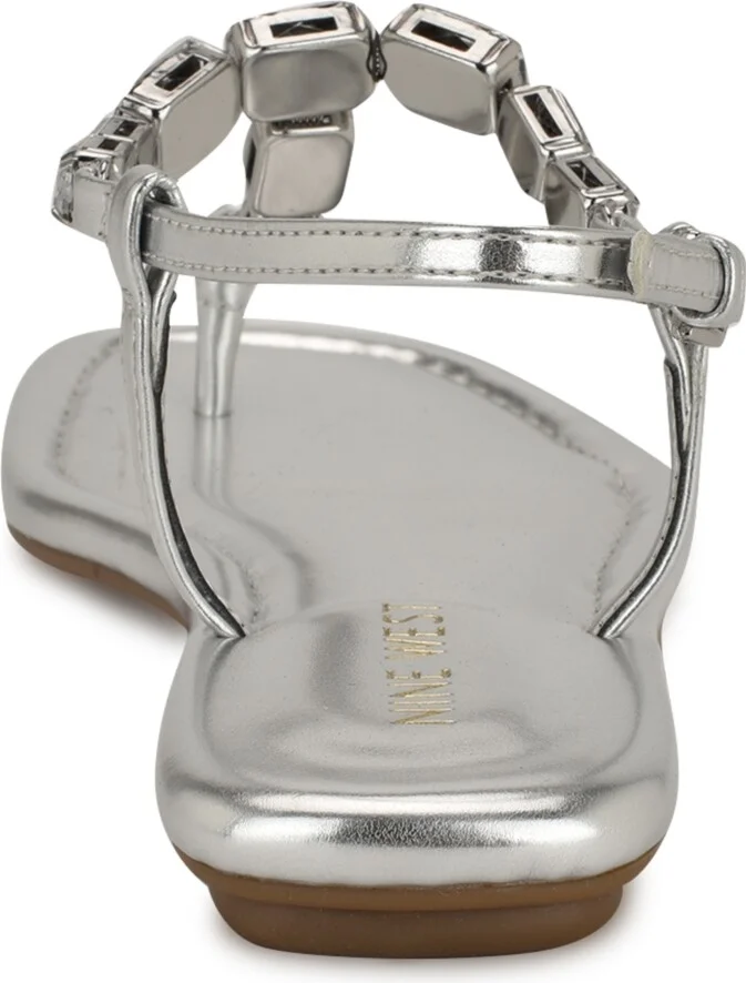 Nine West Women's Dynasti Embellished T-Strap Flat Sandals - Image 7