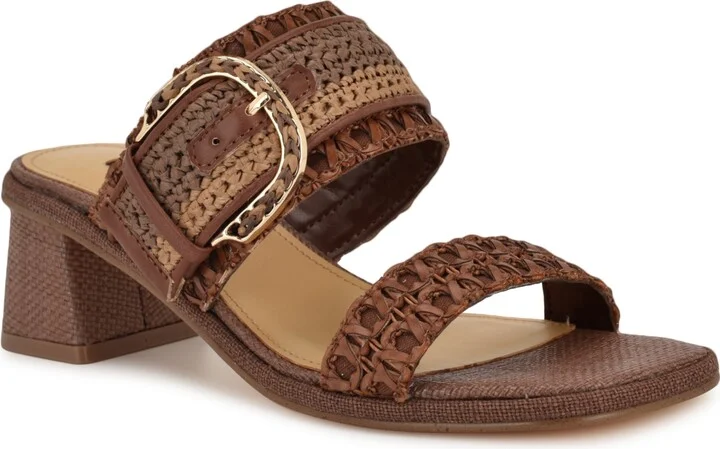 Nine West Women's Ebels Woven Block Heel Sandals