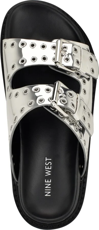 Nine West Women's Eleny Double Band Flatform Sandals - Image 8