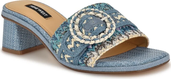 Nine West Women's Ending Woven Block Heel Sandals